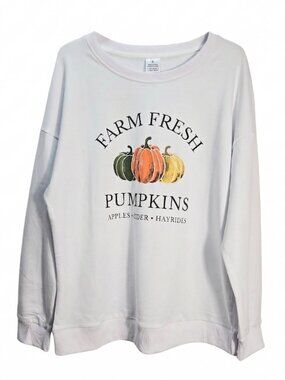 NWT | Farm Fresh Pumpkins Harvest Graphic Sweatshirt Autumn Oversized | XL